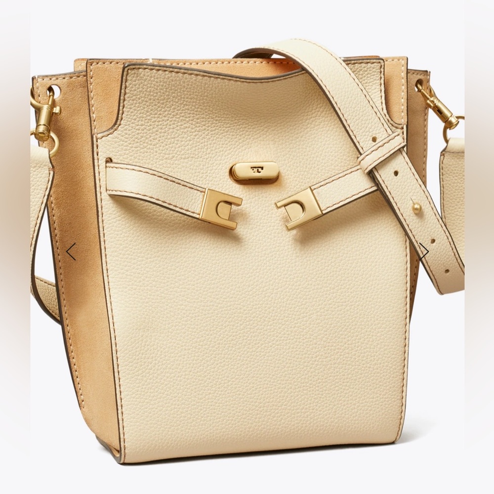 ✨3X Host Pick✨Tory Burch Lee Radziwell Pebbled Double Bucket Bag